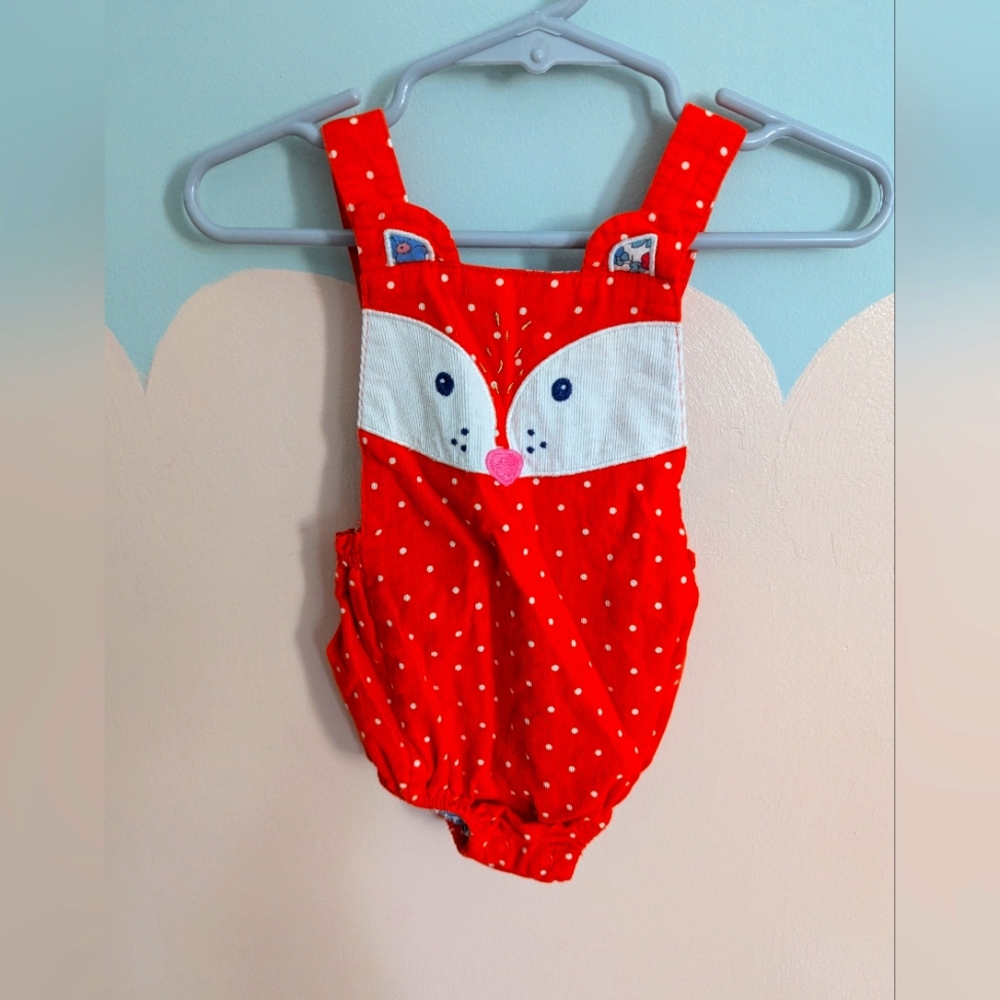 Baby Boden Corduroy Fox Bubble romper